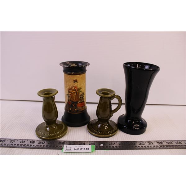 (2) Candle Holder+ (2) Vases