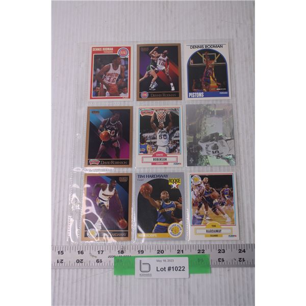 Page of 1980s and 1990s NBA Basketball Rookie and All Stars Trading Cards