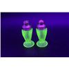 Image 1 : Uranium Glass Salt and Pepper Shakers