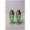 Image 4 : Uranium Glass Salt and Pepper Shakers