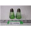 Image 2 : Set of Uranium Glass Salt and Pepper Shakers