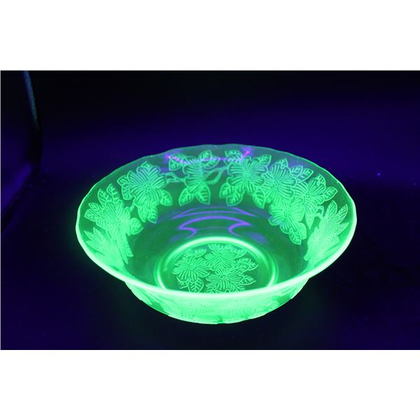 Uranium Glass Fruit Bowl