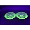 Image 1 : (2) Small Uranium Glass Bowls (Some Chips)