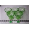 Image 2 : (5) Uranium Glass Stemmed Cups