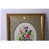 Image 3 : Framed Floral Embroidery Art