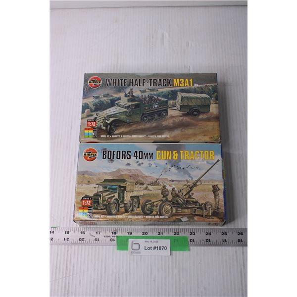 (2)Airfix Military Vehicle Model Kits - 1:72 (White Half Track M3A1 and Bofors 40MM)(NOS)