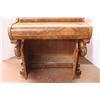 Image 4 : *Victorian Burled Wooden Desk with Slide Out Writing Tray - 25" x 36" x 38 1/2"