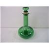 Image 2 : LJ McGuiness Green Glass Decanter, Vintage Green Square Ashtray, Vintage Green Depression Glass Vase