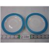 Image 1 : (2) Vintage Pyrex Blue Band Saucers