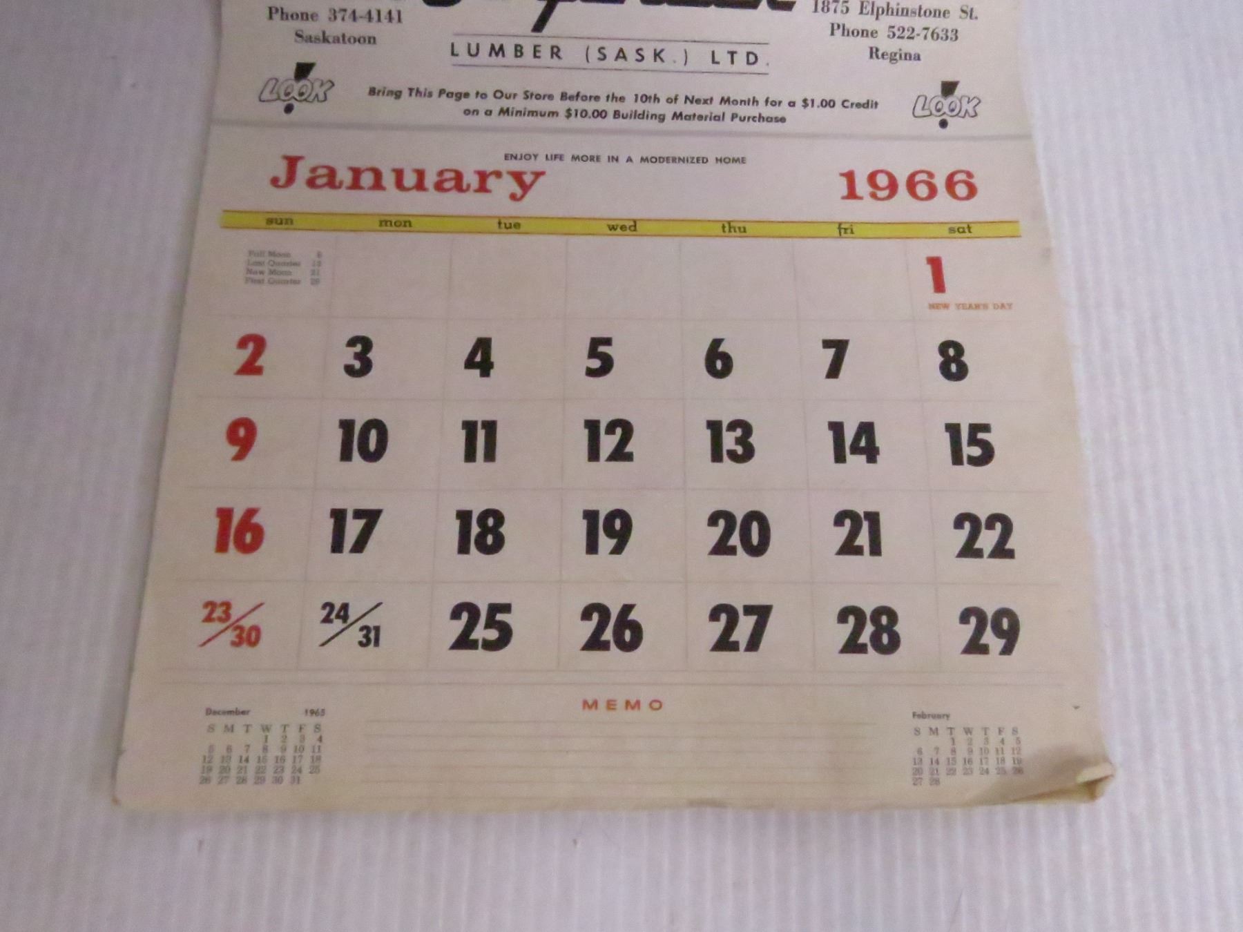 Vintage 1966 Boychuck Lumber Calendar Bodnarus Auctioneering Vintage 1966 Boychuck Lumber Calendar Bodnarus Auctioneering