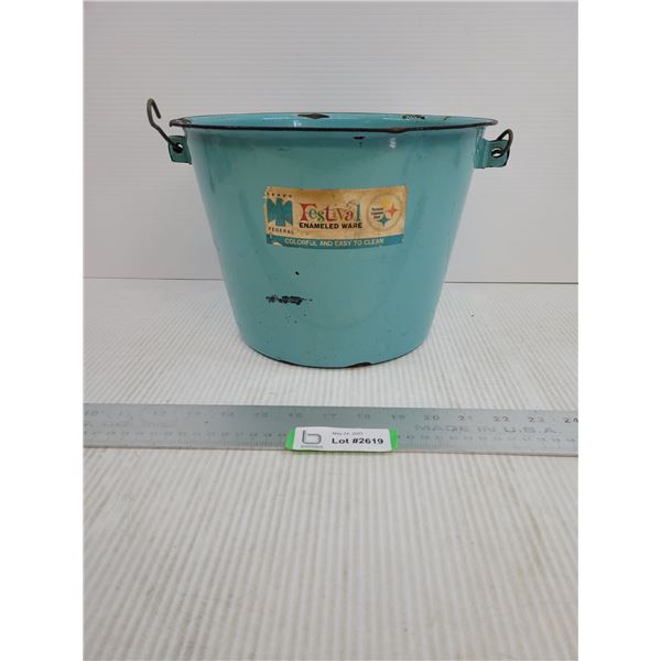 Festival Enamel Ware Teal Bucket