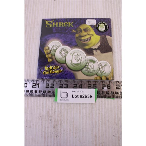 Shrek Coin Set Shrek 2001 Sealed Reel Coins - Bodnarus Auctioneering
