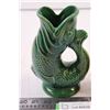 Image 2 : Vintage Green Gurgling Fish Vase Pitcher+ Vintage Orange Gurgling Fish Vase
