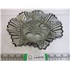 Image 1 : Carnival Glass- 10" Fluted Bowl with Embossed Fruit Pattern