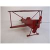 Image 2 : Saskatchewan Folk Art- Welded metal WW I Red Bi Plane with turning propeller-12" long