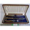Image 1 : Anton Wingen Jr. Carving Set with Antler Handles in Wooden Presentation Case-Solingen-Germany