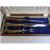 Image 2 : Anton Wingen Jr. Carving Set with Antler Handles in Wooden Presentation Case-Solingen-Germany
