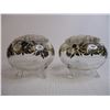 Image 2 : Heavy Glass Footed Vintage Flower Frog Displays w/Silver Overlay-Circa 1960's