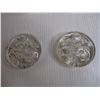 Image 4 : Heavy Glass Footed Vintage Flower Frog Displays w/Silver Overlay-Circa 1960's