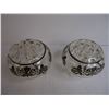 Image 5 : Heavy Glass Footed Vintage Flower Frog Displays w/Silver Overlay-Circa 1960's
