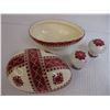 Image 2 : Lot of Ukrainian Ceramic Collectibles-Teapot/Decorative Egg/Salt and Pepper/Large Flower Vase