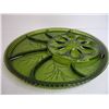Image 3 : Indiana Glass Egg Hors Oeuvre Glass Tray in Original Box-Green-13"-Indiana Glass Company