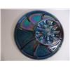 Image 4 : Indiana Glass Egg Hors Oeuvre Glass Tray in Original Box-Blue-Iridescent-13"-Indiana Glass Company