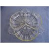 Image 2 : Set of (2) Matching Vintage Divided Candy Dishes-Patterned Glass