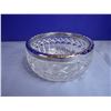 Image 4 : Heavy Genuine Crystal Lidded Candy Dish plus Silver Rimmed Candy Dish