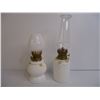 Image 2 : Set of (3) Mini Lamps with Shades-(2) Milk Glass and (1) Floral