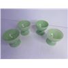 Image 5 : (4) Green Glass Sherbet Dishes