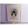 Image 1 : Ted DeGrazia Double Signed Framed "Flower Girl" Print 1964 - Signed in Studio at DeGrazia Gallery in