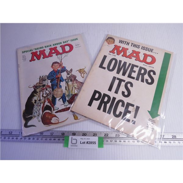 (2) Vintage Mad Magazines in Sleeves (1975 1976)