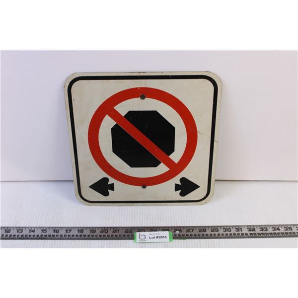 No Stopping Double Arrow Traffic Sign