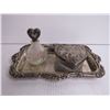 Image 3 : Vintage Platter w/Perfume & Powder Container - Jewelry Stand