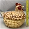 Image 1 : Large covered Dish Pottery Ceramic Hen on Nest