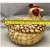 Image 2 : Large covered Dish Pottery Ceramic Hen on Nest