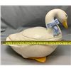 Image 2 : Extra Large Covered Dish Pottery Ceramic Goose on Nest