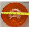 Image 3 : Mid Century Modern MCM large Orange Glass Stemmed Compote