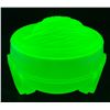 Image 2 : Art Deco 1920's Frosted Ice Green / Uranium Glass "SWAN" covered Powder Jar. RARE!