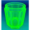 Image 1 : Hazel Atlas Depression Uranium Glass Hexagon Small Jar Circa 1930's