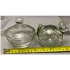 Image 4 : Anchor Hocking Crystal 1930's Covered Candy Dish & Covered Hen on Nest. Both marked and rare!