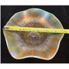 Image 3 : Northwood Aqua Opal Carnival Glass "Hearts & Flowers" Stemmed Ruffled Compote / Rare / Circa 1909
