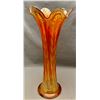 Image 1 : Fenton Marigold Carnival Glass "Plume Panels" Flared Vase. Circa 1907