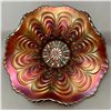 Image 1 : Fenton Amethyst Carnival Glass "Peacock Tail" Tri-Corner Plate! Rare Shape! Circa 1907