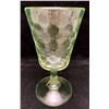 Image 2 : Uranium / Vaseline Yellow Glass "Inverted Thumbprint & Stars" Stemmed Goblet. Circa 1890's