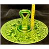 Image 9 : Uranium / Vaseline Yellow Glass "Acid Etched" Large Handled 10" Serving Tray! VERY Rare! Circa 1890'