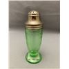 Image 2 : Hazel Atlas Uranium Depression Glass "Florentine #1 or Poppy #1" Salt Shaker with Original Top. Rare