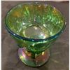 Image 2 : Indiana Glass Lime Green Carnival Glass "Harvest Grape" 1970's Stemmed Sugar Bowl