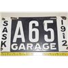 Image 2 : 1912 Repro Porcelain Saskatchewan License Plate